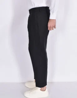 BERWICH Pantaloni<Pantalone lino nero Chiaia