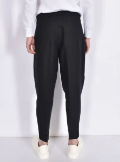 BERWICH Pantaloni<Pantalone lino nero Chiaia
