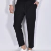 HOSIO Pantaloni<Pantalone Baggy nero laccio risvolti