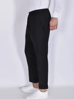 HOSIO Pantaloni<Pantalone Baggy nero laccio risvolti