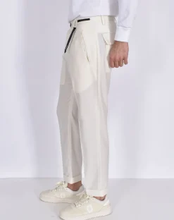 MICHAEL COAL Pantaloni<Pantalone bianco panna Work risvoltini
