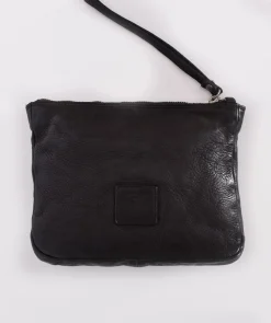CAMPOMAGGI Pochette<Pochette artigianale nera pelle vacchetta bustina