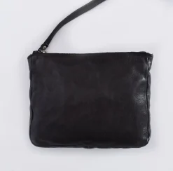 CAMPOMAGGI Pochette<Pochette artigianale nera pelle vacchetta bustina
