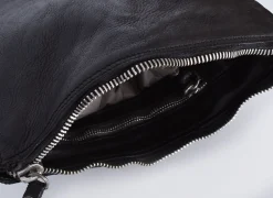 CAMPOMAGGI Pochette<Pochette artigianale nera pelle vacchetta bustina