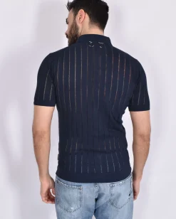 BOB Camicie<Polo camicia Travel blu maglia crepe