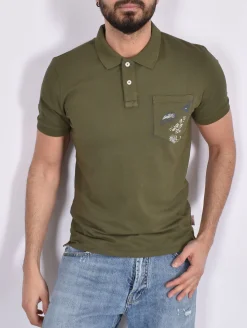 BOB Polo<Polo Drink taschino verde militare
