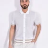 GRAN SASSO Polo<Polo camicia mezza manica fresh cotton bianca