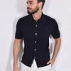 GRAN SASSO Polo<Polo camicia mezza manica Egyptian cotton blu