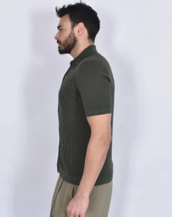 GRAN SASSO Polo<Polo camicia mezza manica Egyptian cotton verde