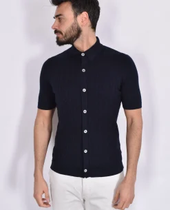 GRAN SASSO Polo<Polo camicia mezza manica Egyptian cotton blu