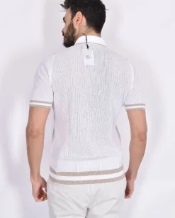 GRAN SASSO Polo<Polo camicia mezza manica fresh cotton bianca