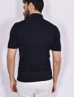 GRAN SASSO Polo<Polo camicia mezza manica Egyptian cotton blu