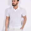 GRAN SASSO Polo<Polo fresh cotton scollo V tennis bianca