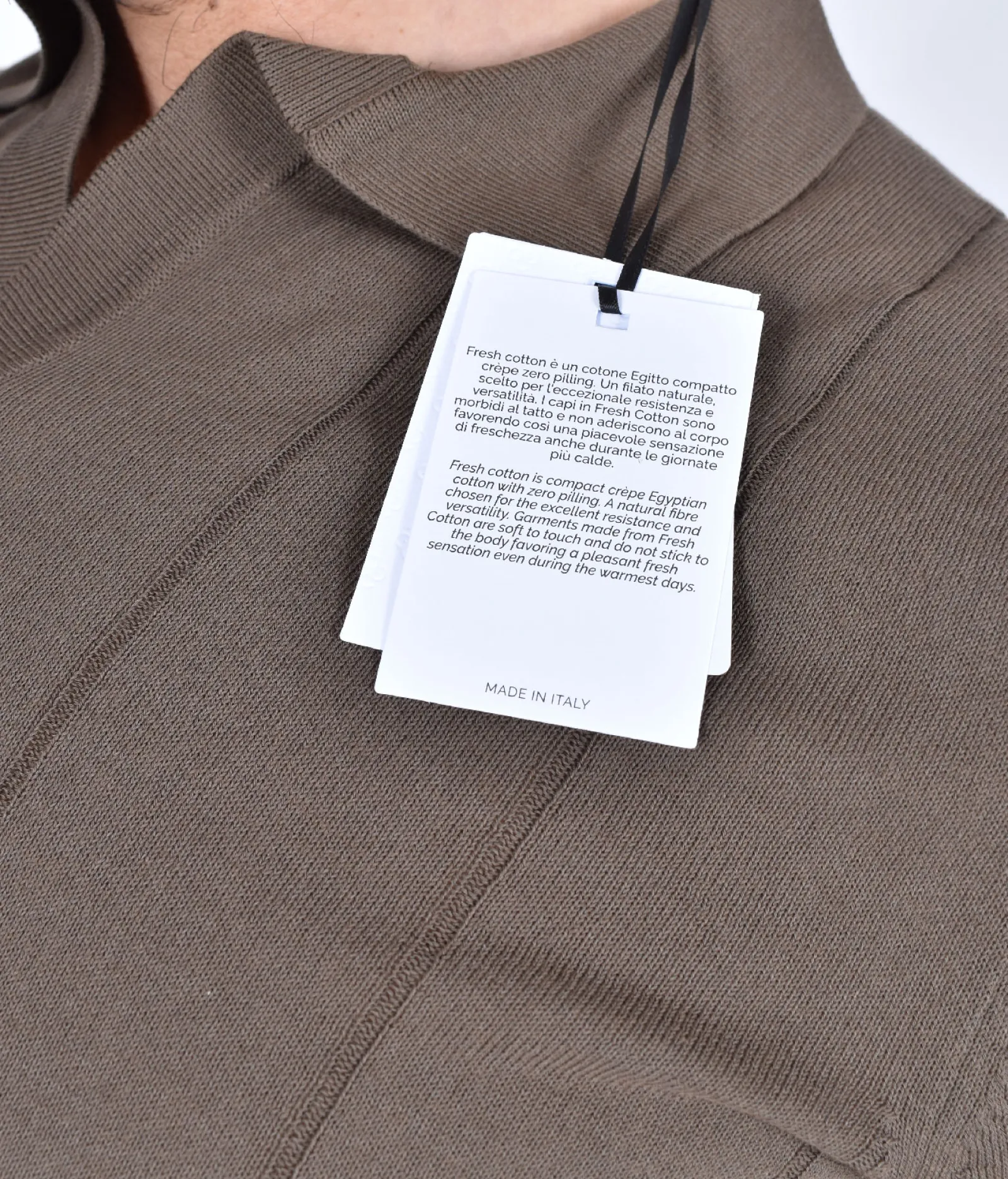 GRAN SASSO Polo<Polo fresh cotton tennis marrone collo V