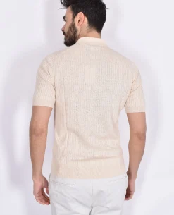 GRAN SASSO Polo<Polo lino cotone beige righe