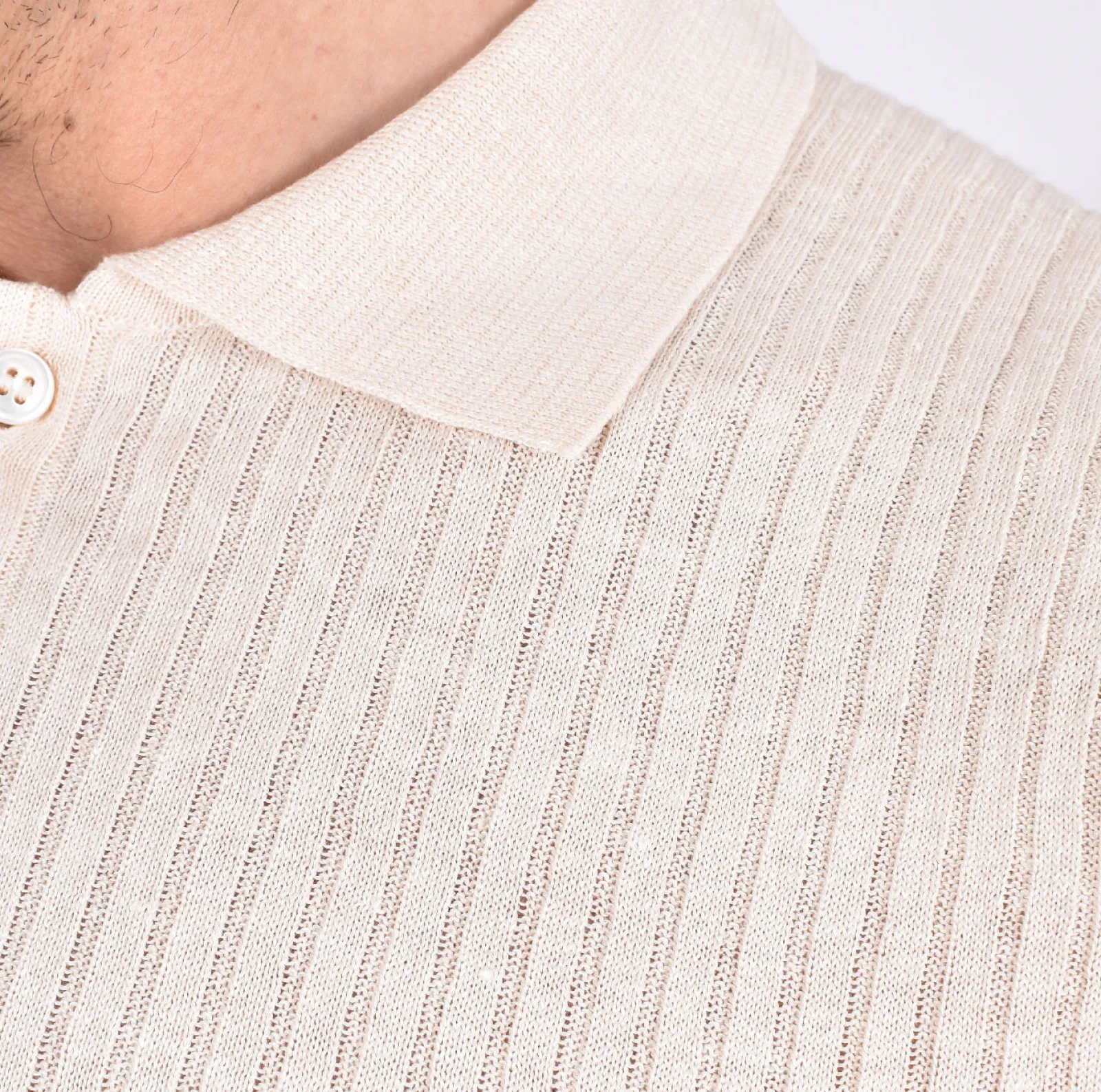 GRAN SASSO Polo<Polo lino cotone beige righe