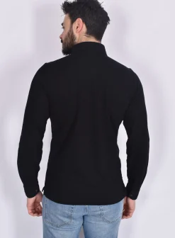 GRAN SASSO Polo<Polo manica lunga nera piquet