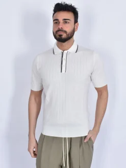 GRAN SASSO Polo<Polo organic cotton bianco panna