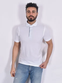 GRAN SASSO Polo<Polo piquet bianco Vintage