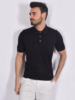 GRAN SASSO Polo<Polo Sea Island nero