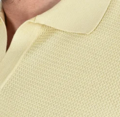GRAN SASSO Polo<Polo seta cotone giallo paglia scollo v