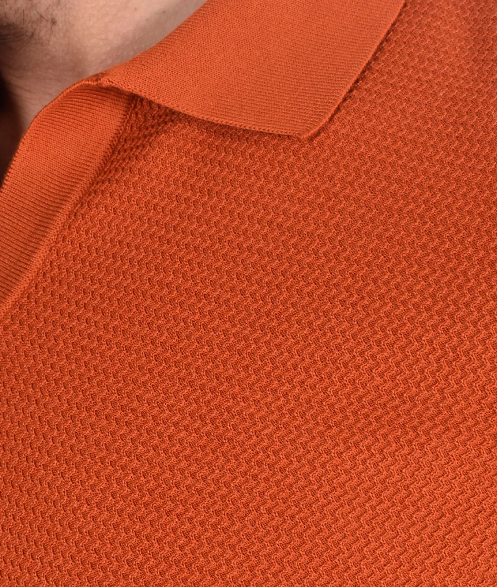 GRAN SASSO Polo<Polo seta cotone rosso aragosta scollo v