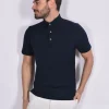 GRAN SASSO Polo<Polo tennis piquet sottile blu