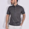 GRAN SASSO Polo<Polo tennis piquet filo scozia grigio