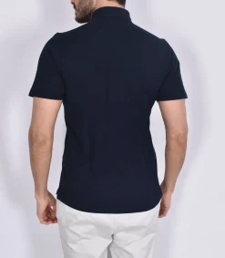 GRAN SASSO Polo<Polo tennis piquet sottile blu