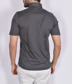 GRAN SASSO Polo<Polo tennis piquet filo scozia grigio