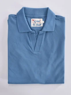 MC2 SAINT BARTH Polo<Polo piquet Charles blu marino scollo V