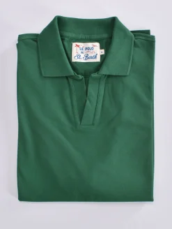MC2 SAINT BARTH Polo<Polo piquet Charles verde militare scollo V
