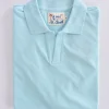 MC2 SAINT BARTH Polo<Polo piquet Charles verde acqua scollo V