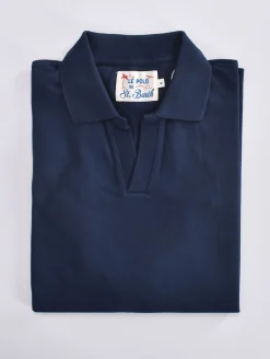 MC2 SAINT BARTH Polo<Polo piquet Charles blu scollo V