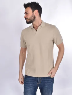 MC2 SAINT BARTH Polo<Polo piquet Charles beige scollo V