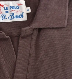 MC2 SAINT BARTH Polo<Polo piquet Charles marrone scollo V