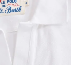 MC2 SAINT BARTH Polo<Polo piquet Charles bianco scollo V