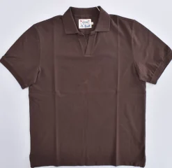 MC2 SAINT BARTH Polo<Polo piquet Charles marrone scollo V