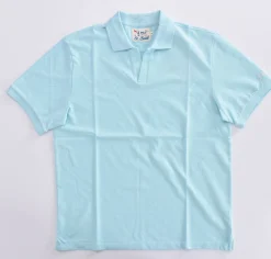 MC2 SAINT BARTH Polo<Polo piquet Charles verde acqua scollo V
