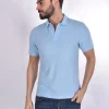 MC2 SAINT BARTH Polo<Polo scollo V sponge celeste Jeremy Terry