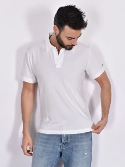 MC2 SAINT BARTH Polo<Polo scollo V sponge bianco Jeremy Terry