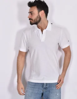 MC2 SAINT BARTH Polo<Polo scollo V sponge bianco Jeremy Terry