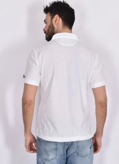MC2 SAINT BARTH Polo<Polo scollo V sponge bianco Jeremy Terry