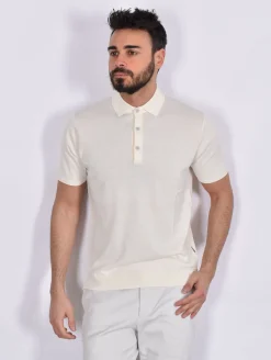 People of Shibuya Polo<Polo bianco latte Nito