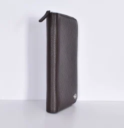 ORCIANI Portafogli<Portafoglio alto zip around pelle micron ebano