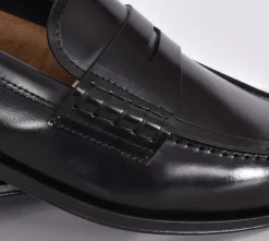 HENDERSON Scarpe<Scarpe mocassini neri pelle opaca corrida