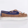 Lagoa Scarpe<Scarpe Nautico cruz suede beige blu