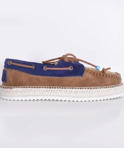 Lagoa Scarpe<Scarpe Nautico cruz suede beige blu