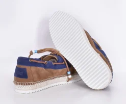 Lagoa Scarpe<Scarpe Nautico cruz suede beige blu