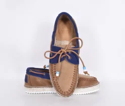 Lagoa Scarpe<Scarpe Nautico cruz suede beige blu